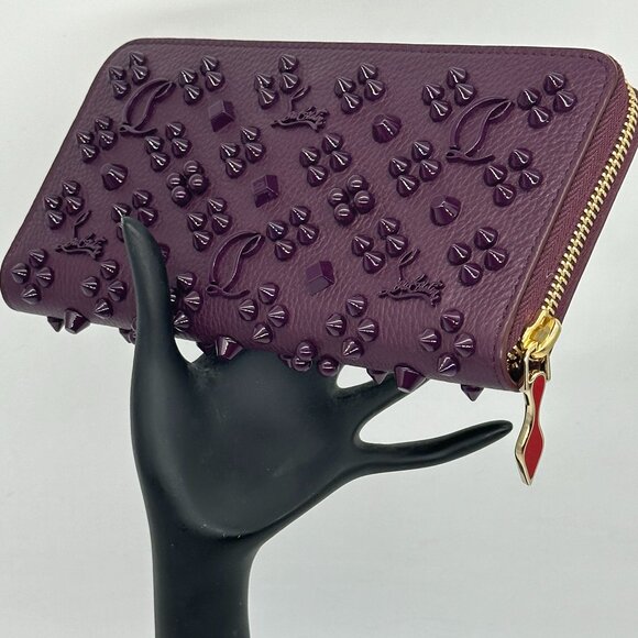 Christian Louboutin W PANETTONE Empire Spike LOUBINTHESKY Zip Around Wallet - Picture 2 of 16